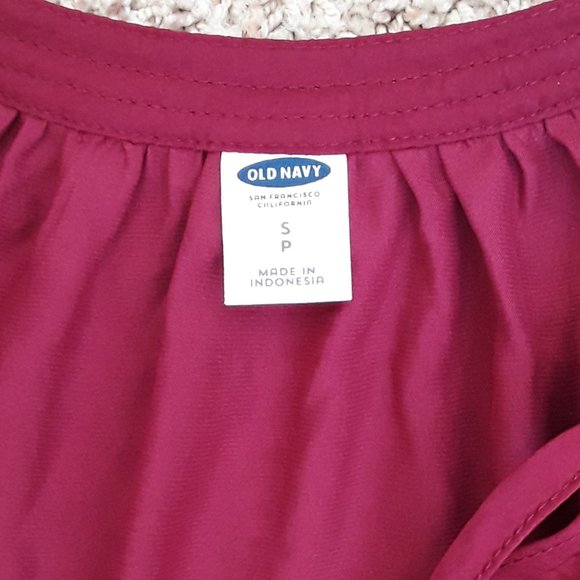 Burgundy Silky Tie-Neck Poet Blouse - Picture 2 of 5